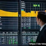 Home 19 감정적 투자 오류가 주식 시장에 미치는 영향 - 08”), a massive curved screen in the center showing a live order book heatmap, volume bars and rapid...